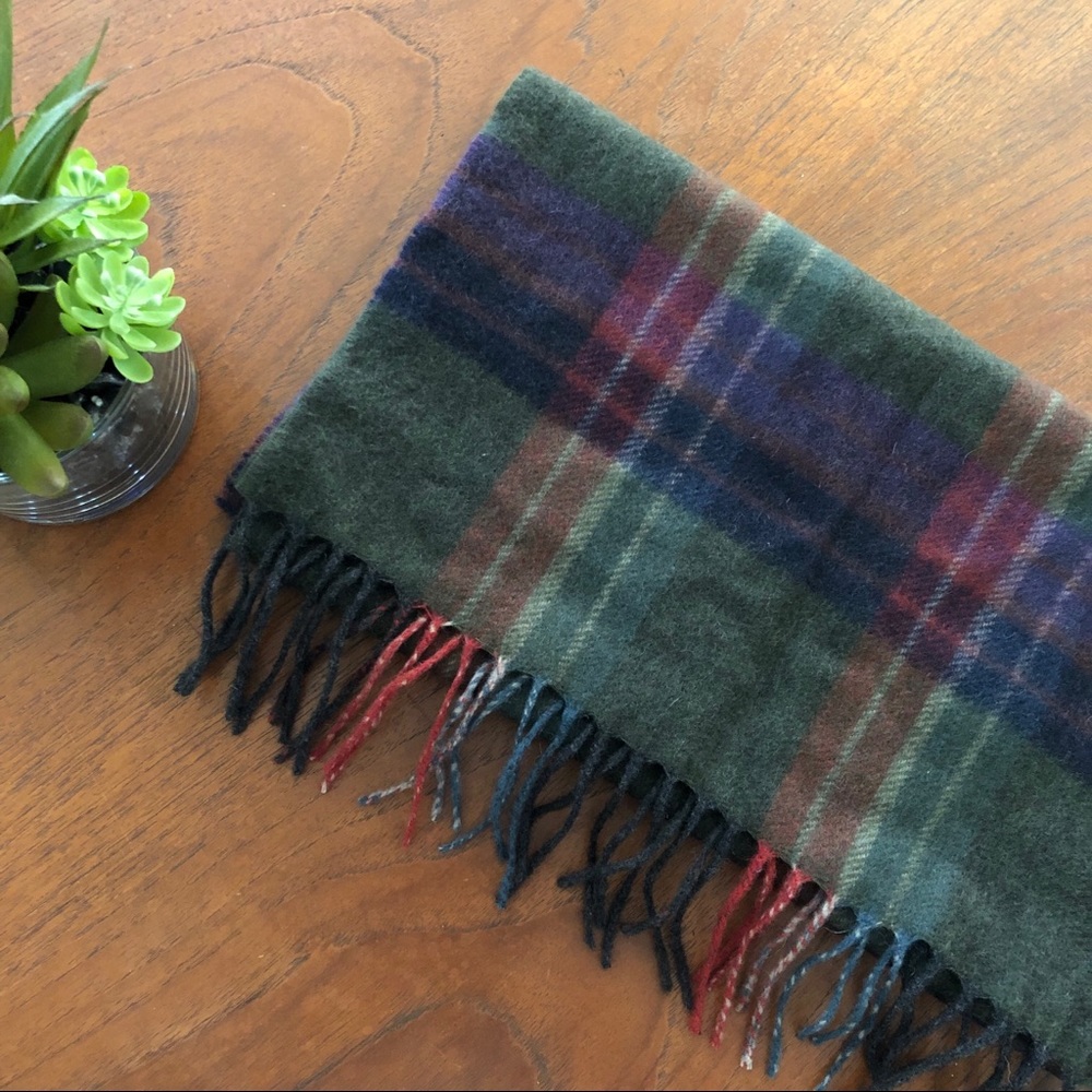 Barneys New York Plaid Cashmere Scarf